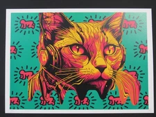 Death NYC 13x18 Pop Art Limited Edition Signed Numbered Cat Haring Abstract RARE