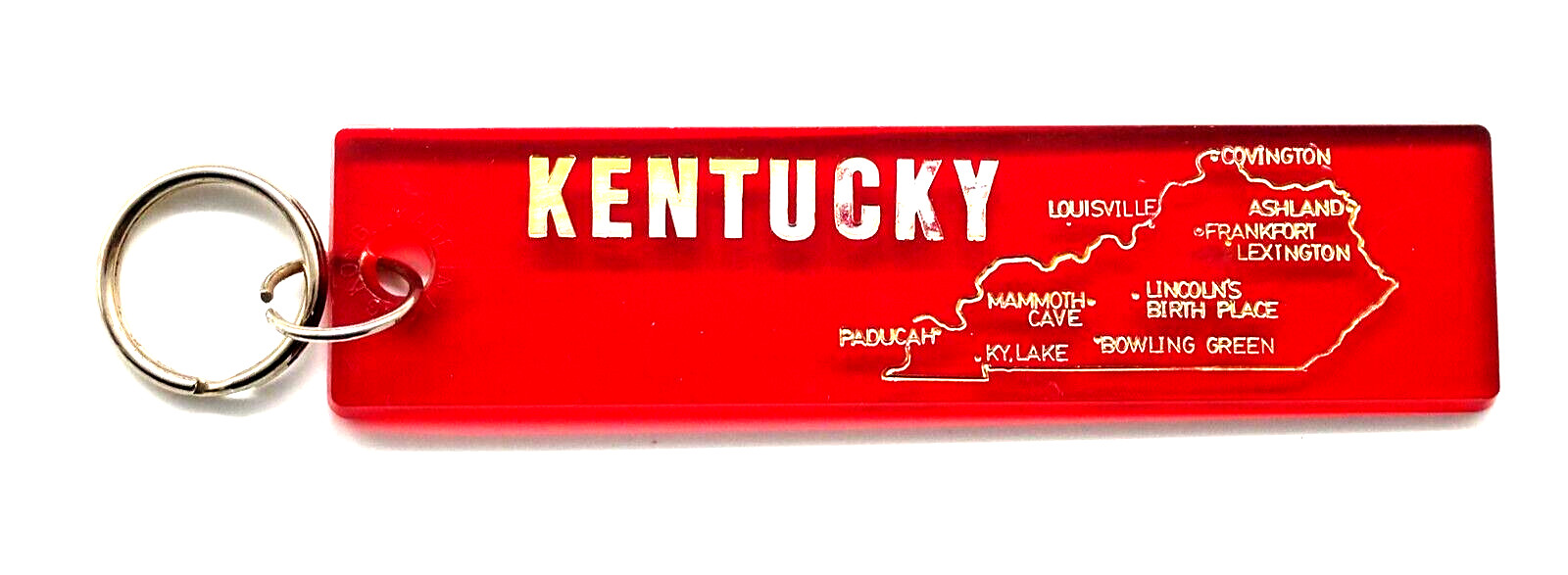 Vintage Kentucky Louisville Lexington Mammoth Cave Map Keyring Keychain