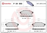 Brembo Bremsbelagsatz Scheibenbremse Prime P 54 055 FüR Mitsubishi Fiat Fullback