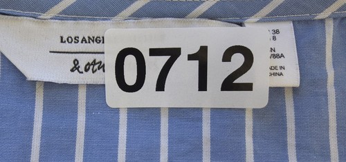 & Other Stories Top Womens 8 Button Up Cropped Long Sleeve Blue Striped - Bild 16 von 16