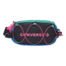Borsa a tracolla Converse Swap Out maglia leggera nera rosa verde blu usata in ottime condizioni