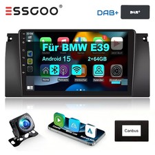 DAB+ F�r BMW 5er E39 X5 E53 E38 Android 15 64G Autoradio Carplay GPS NAVI BT SWC