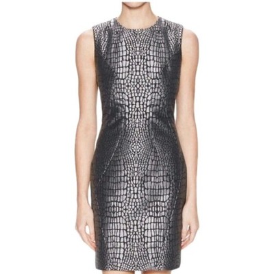 Diane Von Furstenberg Womens Metallic Animal Print Pentra Dress Size 10 NEW