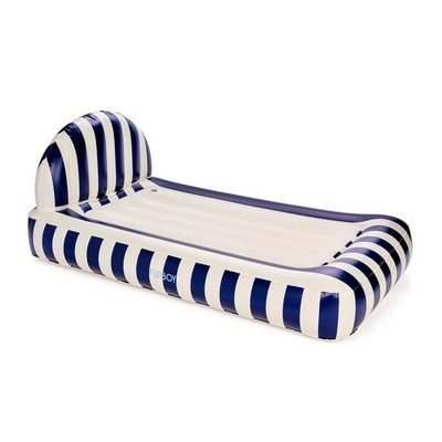 FUNBOY Navy Blue Stripe 15''H Kids' Sleepover Twin Air Mattress Bed with