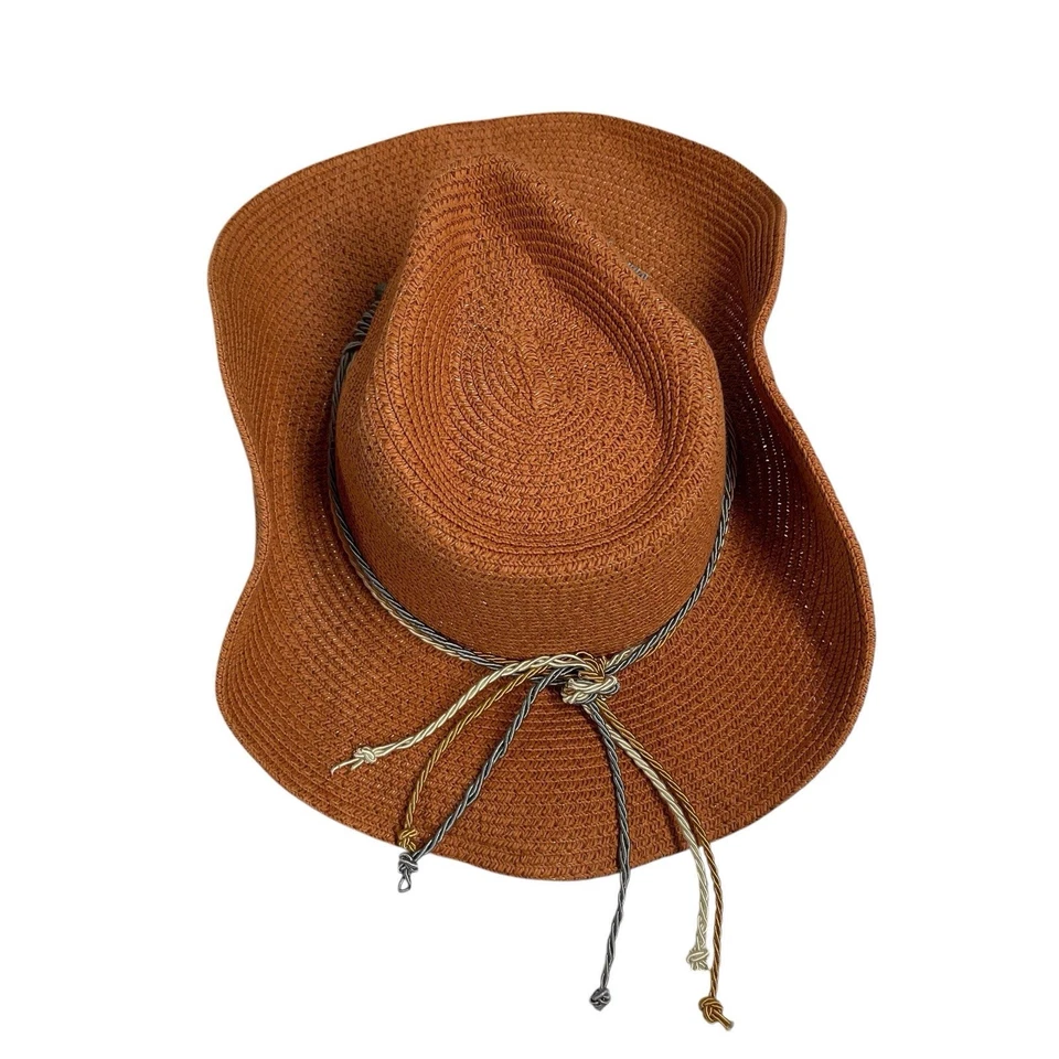 Бумажная ковбойская шляпа Lucky 7 США веревки морская звезда ковбойская коричневая легкая - Изображение 4 из 4