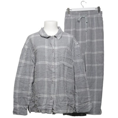 Åhléns, Pyjama, Größe: XL, Baumwolle, Grau/Weiß, Karo, Flanell #2AN