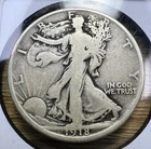 1918-D Liberty Walking Half Dollar - Actual Coin Shown - 90% Silver INV#285