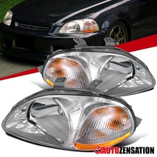 Fit 1996 1997 1998 Honda Civic Coupe Sedan Headlights Lamps Assembly Leftright