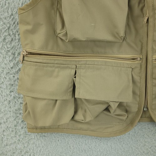Vintage Columbia Vest Mens Small Beige Nylon Fly Fishing Multi Pocket Outdoor - Picture 7 of 20