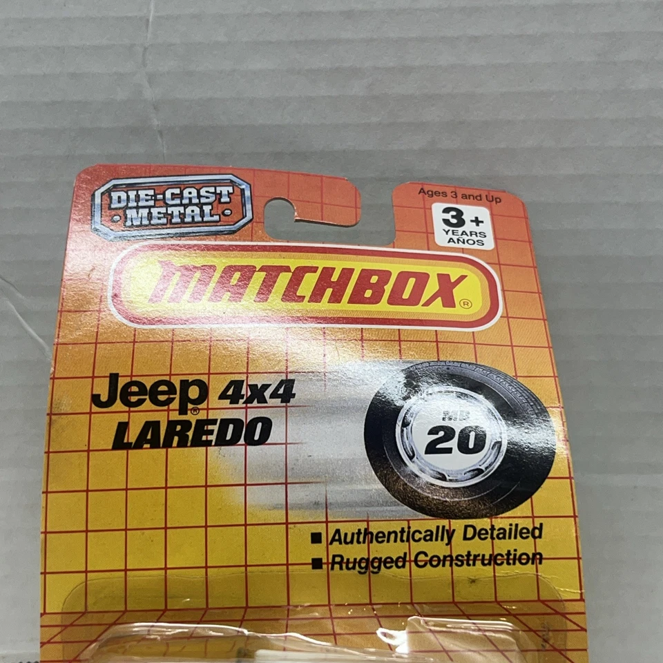 Matchbox SUPERFAST 1990 Nº5 4x4 Jeep LAREDO NEGRO NUEVO SELLADO DE FÁBRICA TARJETA EE. UU. Foto 3 de 4