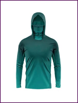 Fishing Hoodie T-shirts Men Long Sleeve Anti-Uv Sun Protection Hoodies Face Mask