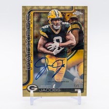 Marketplace image: 2025 Topps Chrome Josh Jacobs Superfractor Auto 1/1 Green Bay Packers
