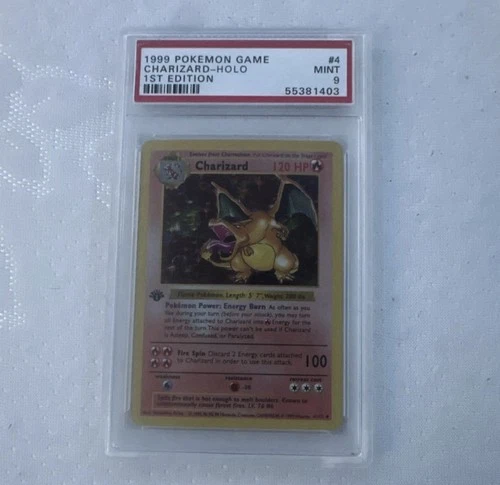 Pokémon Charizard Holo 1st Edition Base Set PSA 9 Flame Rare Card #4/102 1999