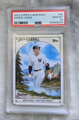 2023 TOPPS X BOB ROSS THE JOY OF BASEBALL #86 AARON JUDGE PSA 10