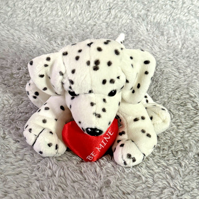 Plushland 6  Dalmatian Dog Puppy White Black Plush Stuffed Animal Toy Be Mine