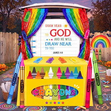 Halloween Religious Trunk or Treat Kit Crayon Car Decorations