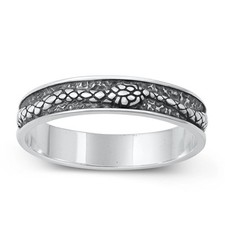 High Polished Oxidized Snake Ring New .925 Cute Sterling Silver Band Sizes 5-12