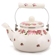 Tea Kettle Pot for Stove Top,Porcelain Large Enamel Teakettle,2.5L Colorful T...