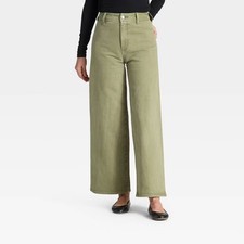 Women's High-Rise Sailor Wide Leg Ankle Denim Jeans - Universal Thread Green