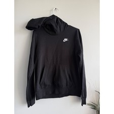 Nike Womens Sportswear Funnel Neck Hoodie Black Fleece Pullover Small 3590