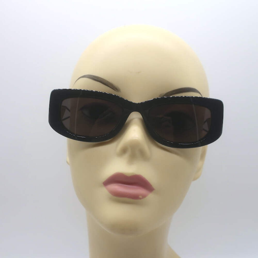 Prada Triangle-Logo 53mm Rectangular Sunglasses B… - image 1
