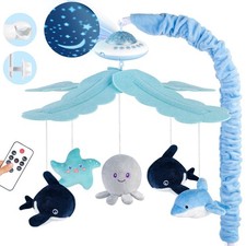 Baby Crib Mobile with Music and Lights, Nursery Baby Mobile for Crib Bassinet...