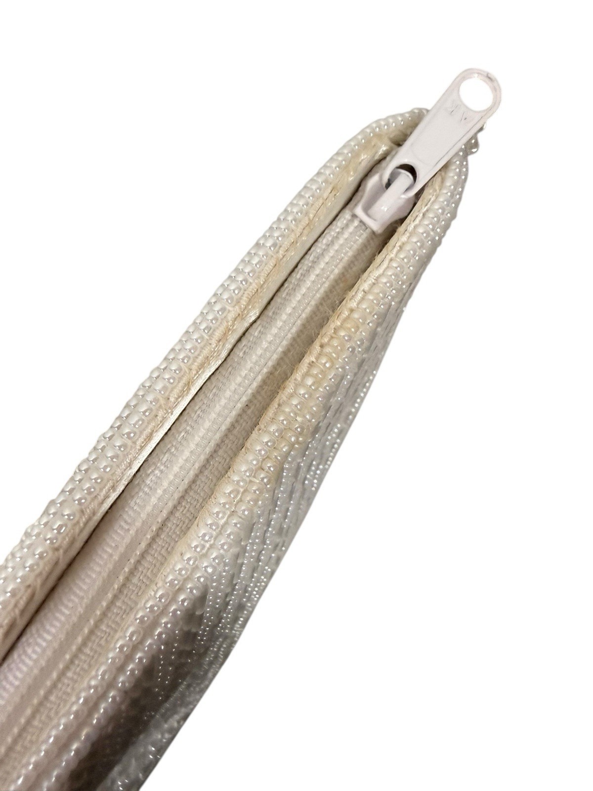 Andre Cellini White Beaded Chevron Pattern Evenin… - image 3