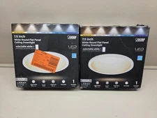 (2) NIOB Feit Electric 7.5" LED Flat Panel Downlight, White, Round, 5 CCT, 800lm