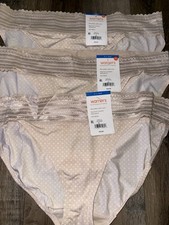 Warners  Womens Bikini Underwear Panties Polyester Blend 3-Pair Lace D  XL/8