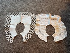 2 Pc Vintage Cotton Off White Collars Lace And Ruffles Needs Snaps Handmade