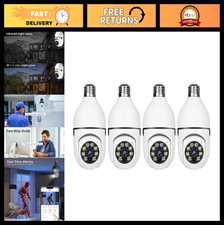 Wireless Light Bulb Security Camera - 2K HD, Motion Detection, Night Vision, 4-P