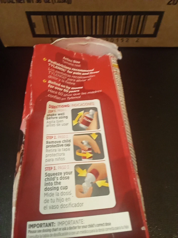 Children's Tylenol Pain + Fever Medicine, Dye-Free, Cherry, 8 fl. oz EXP 01/27 - Image 3 of 3