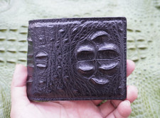 Black Genuine Crocodile Hornback Leather Skin MEN'S BIFOLD Wallet Z15
