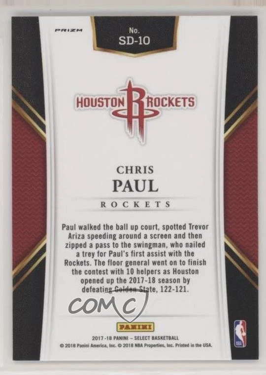 2017-18 Panini Select Slash and Dash Silver Chris Paul #SD-10 - Image 2 of 2
