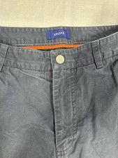 Spoke Chino Trousers Men 34 x 29 Build C Navy Blue Straight Leg