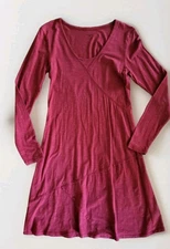 Horny Toad A-line Long Sleeve 48% Organic Cotton Dress Red Size S