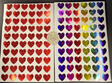 Valentines Day Stickers Shiny Holographic Heart Love Rainbow Red Decoration Set