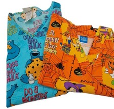 Disney Scrub Size Medium Cookie Monster  Halloween Size Goofy Minnie Mickey