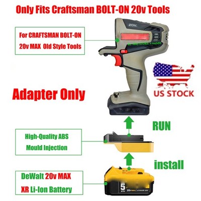 for DeWalt 20v MAX Li-Ion Battery Upgrade for Craftsman 20v BOLT-ON Tool Adapter