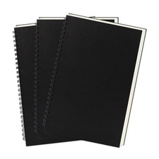 9 inch x 6 inch, 100GSM, Blank Spiral Notebook, 3-Pack, Soft Cover, Sketch bo...