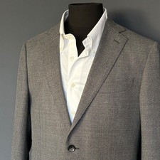 Suit Supply Havana Patch HL Slim Blazer Sz 42 Dark Gray Pure Reda Wool S120s