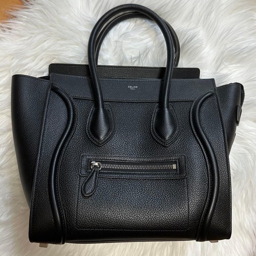 Celine Luggage Micro Calfskin Black Handbag