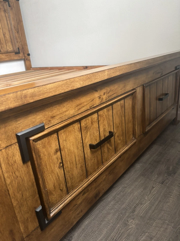 Cama de almacenamiento Coaster Furniture Brenner Queen en miel rústica Foto 4 de 4