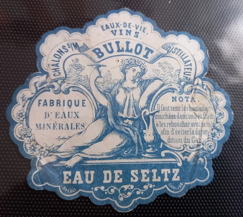label 19th century eau de seltz bullot chalons sur marne label etiquet
