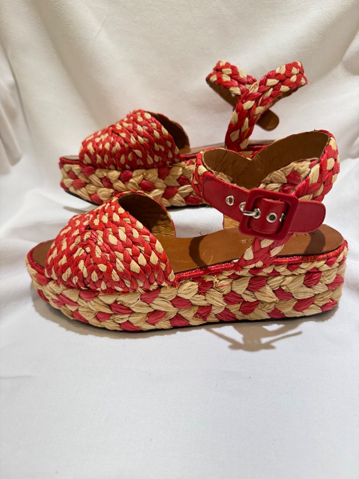 Robert Clergerie platform Raffia Patterned Espadr… - image 5