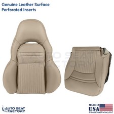 1997-2004 For Chevy Corvette Genuine Leather Perf Front Driver Seat Covers Oak