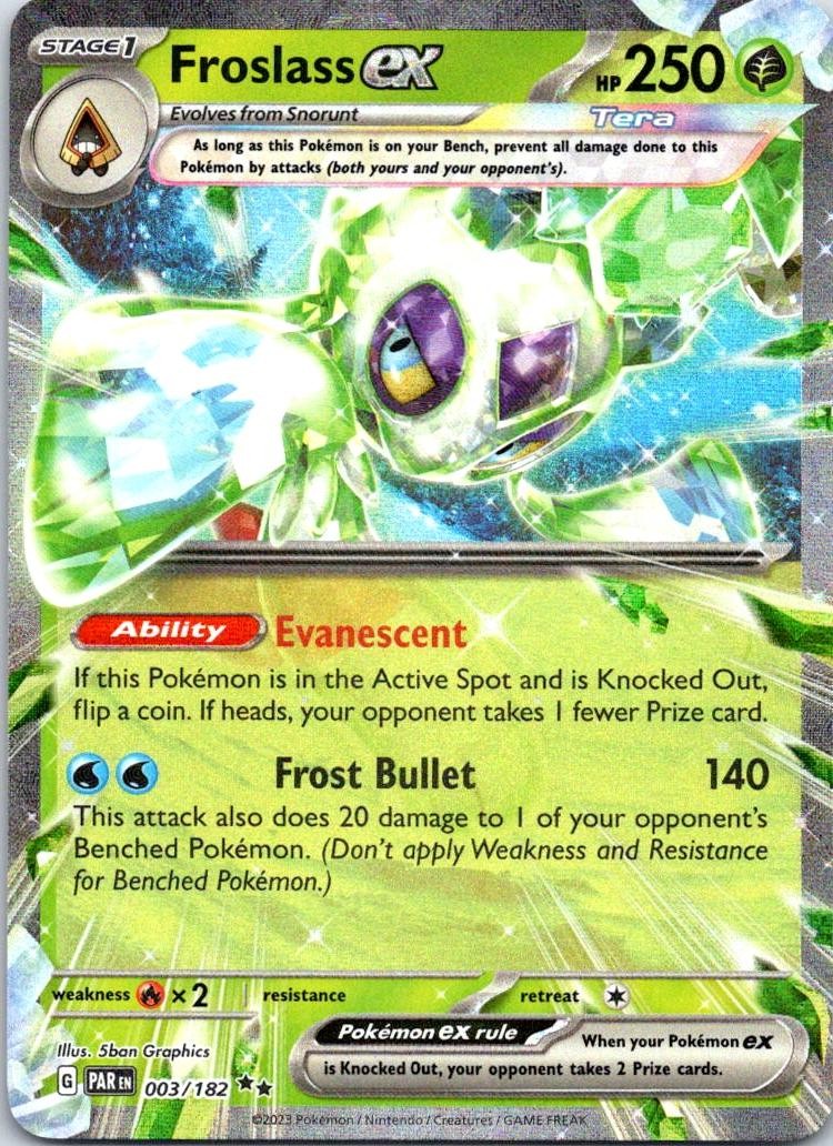 Froslass ex 003/182 Double Rare Paradox Rift Pokemon Holo Near Mint