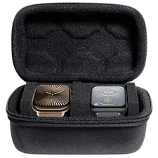 Portable Travel Men Watch Bag 2 Slots Organizer Jewelry Watch Storage Box Holder
