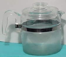 Vintage Pyrex Glass 6 cup Percolator Coffee Pot and Lid only "READ"