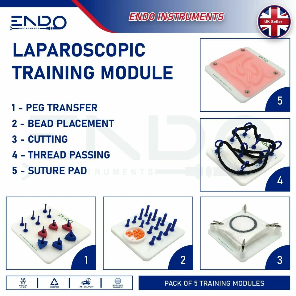 ENDO Portable Laparoscopy Trainer Simulator Laparoscopic Training Practice Box - Image 2 of 4